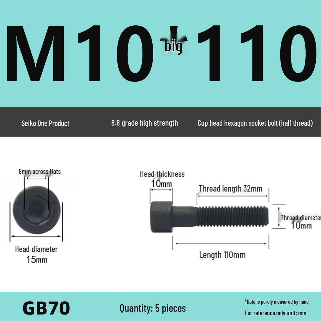 8.8 High-Strength Socket Head Cap Screw Bolt (M4-M16)