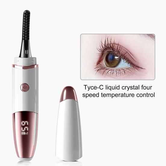 Электрические щипцы для завивки ресниц с подогревом, светодиодный дисплей, 4 температурных режима, зарядка через USB, быстрый нагрев