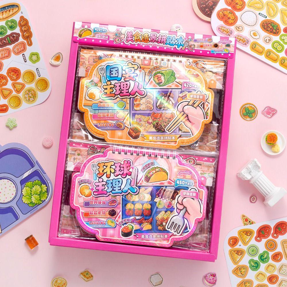 Food Pattern Food Scene Sticker Book Self Adhesive 3D Scene Sticker Set  Scrapbooking