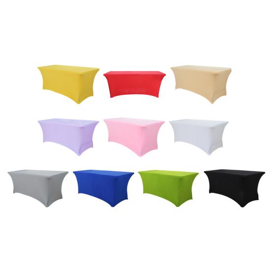 Эластичная скатерть для стола, прямоугольная, однотонная, полиэстеровая ткань, устойчивая к морщинам, моющаяся, для банкета, вечеринки в помещении и на открытом воздухе