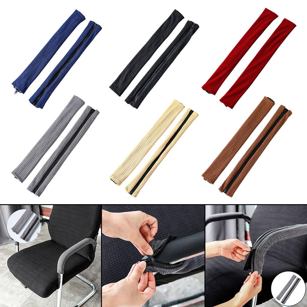 2/комплект чехлов на подлокотники офисных кресел из полиэстера с застежкой-молнией, удобные съемные чехлы на подлокотники длиной 17,72 дюйма