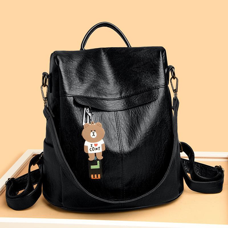 Женский небольшой рюкзак, многослойная сумка через плечо из мягкой кожи большой вместимости