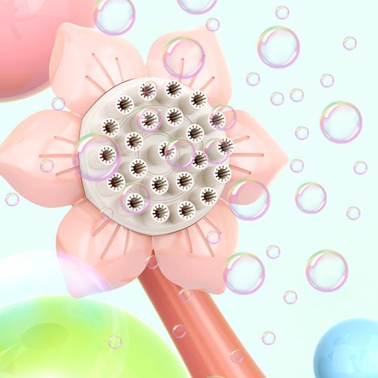 Electric Sunflower Bubble Maker Wand 23 Holes Flower Shape Kids Handheld Automatic Bubble Blower Machine Toy Boys Girls Birthday Gift