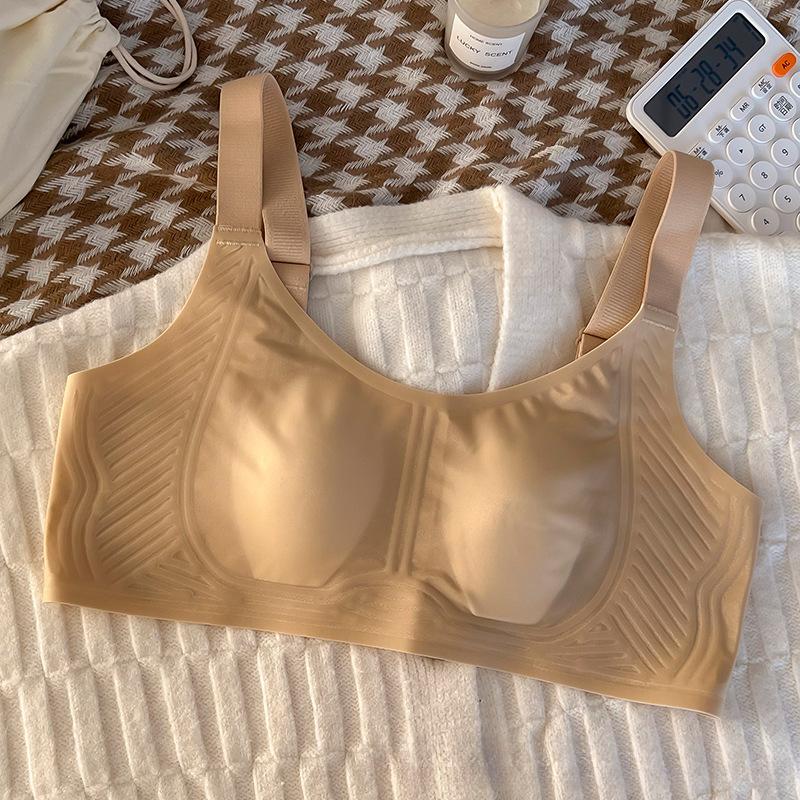 Large Size Women Ultra Thin One Cup Cool Feeling Ultra Thin No Trace Breathable Large Breast and Small Bra