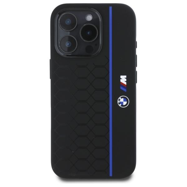 BMW Bmhmp16L23Sheb iPhone 16 Pro 6.3    Black Hardcase Silicone Hexagon Blue Line Magsafe