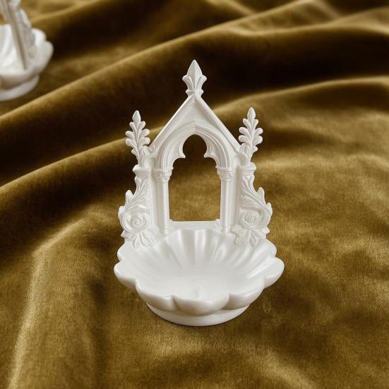 Винтажный держатель для безделушек, 3D-печатный готический арочный поднос для украшений, ретро-блюдце для колец в стиле средневековой церкви, декоративный поднос для колец, сережек, рабочего стола