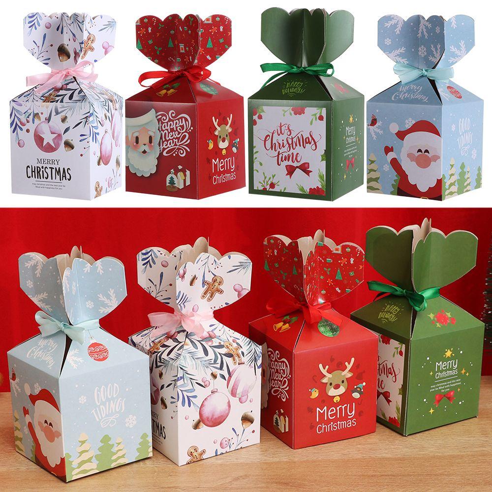 Shape Party Decoration Gift Bag Paper Boxes Cookie Package Xmas Gift Boxes Christmas Candy Bags