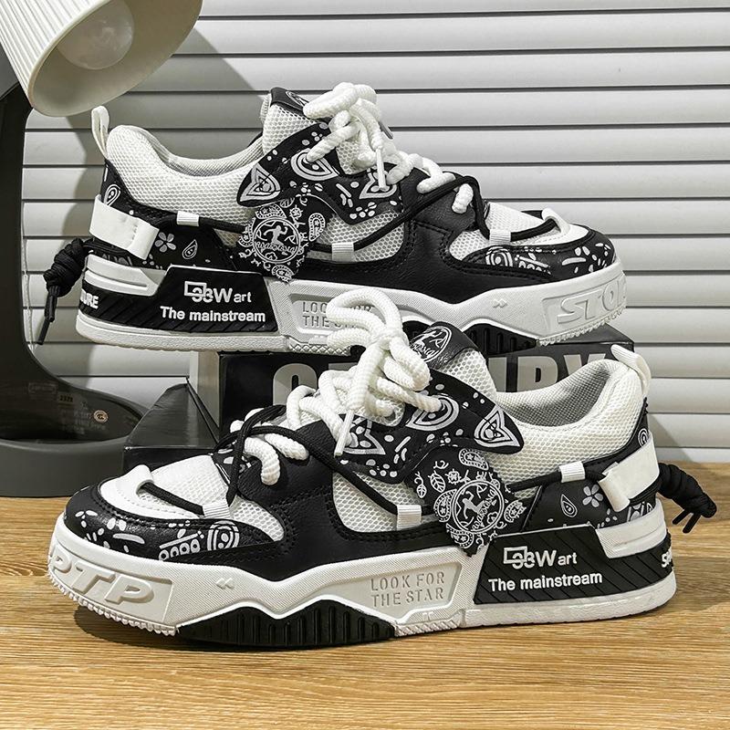 2 New men's autumn hot thick-soled versatile sports board shoes casual youth height increase niche trendy shoes
