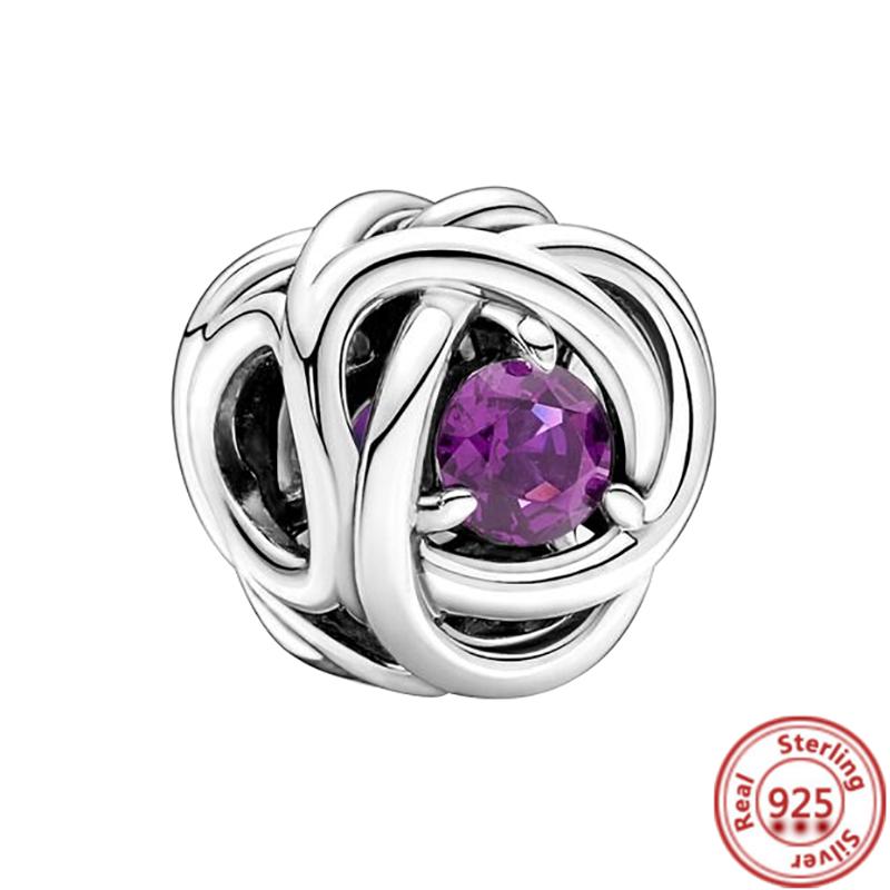 Новый 12 Созвездие Месяца Цвет Вечности Круг Подвеска Подходит Оригинальные Подвески Браслет Из Бисера Стерлингового Серебра 925 DIY Ювелирные Изделия