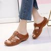 Women's Summer Slippers 2024 Luxury Artificial Leather Platform House Shoes For Home Women Comfortable Barefoot Outdoor Slippers