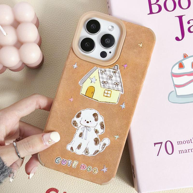 Zhitai Силиконовый и кожаный мультяшный чехол для iPhone 11-15 Pro Max