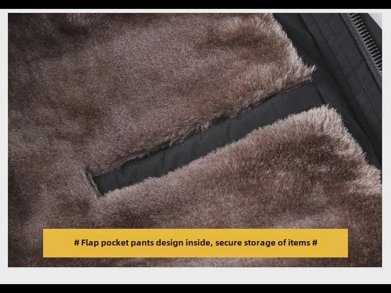 Мужское зимнее пальто из утолщенного бархата - теплая куртка с хлопковой подкладкой для людей среднего и пожилого возраста