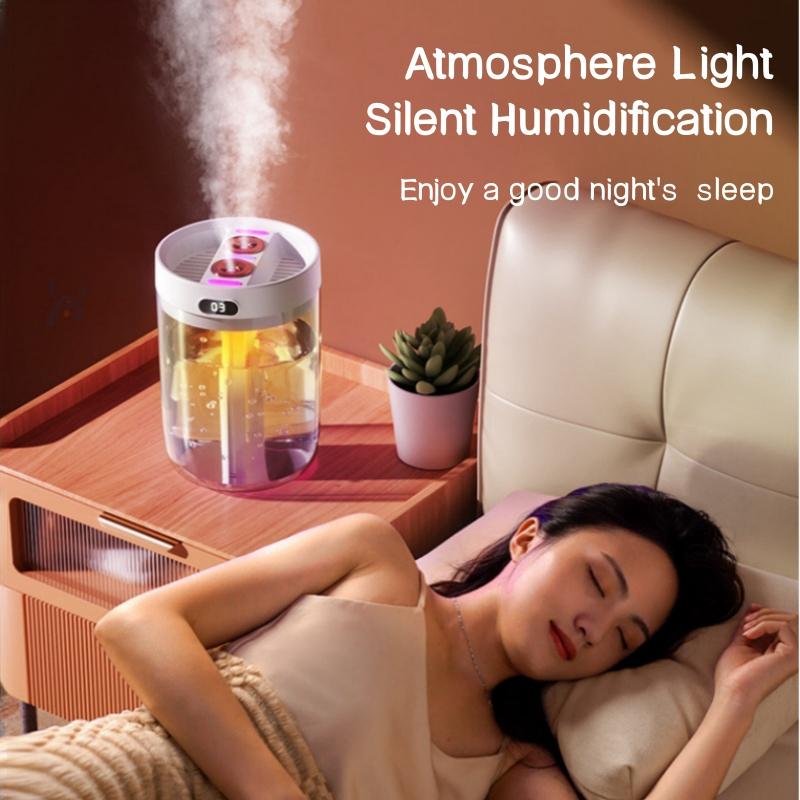 USB Увлажнитель воздуха с двойным распылением, большая емкость 1500 мл, сильный туман, ультразвуковой аромадиффузор, Humidificador для дома, спальни