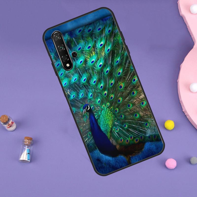 Чехол с изображением перьев павлина для Huawei P30 P20 P40 Lite Nova 5T 11i 8i 3i 9 10 SE 11 Pro Y90 Y70 Y61 Y60 Y91