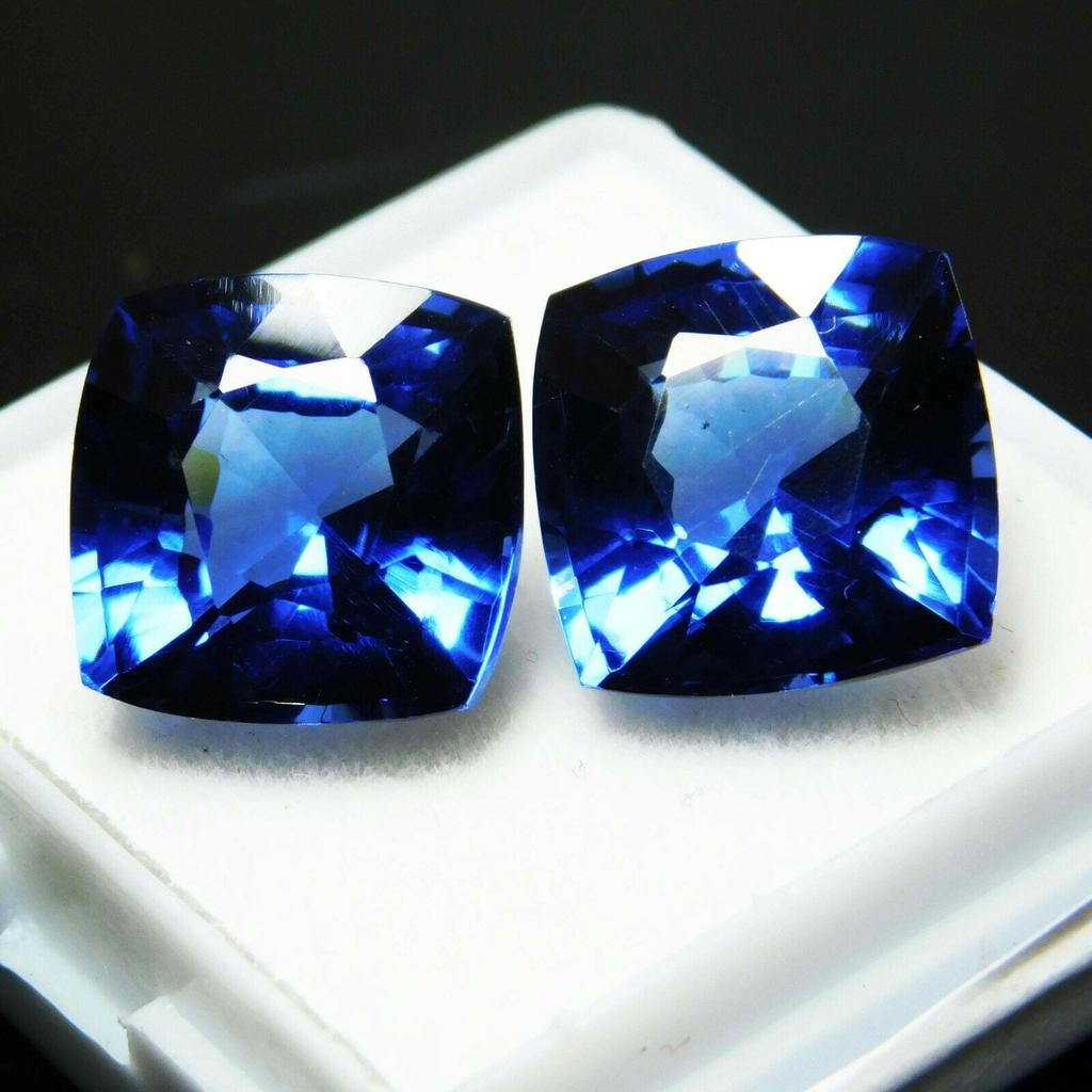 Natural Blue Tanzanite Loose Gemstone 16 ct Square Cushion Shape for Jewelry Making and Crafts