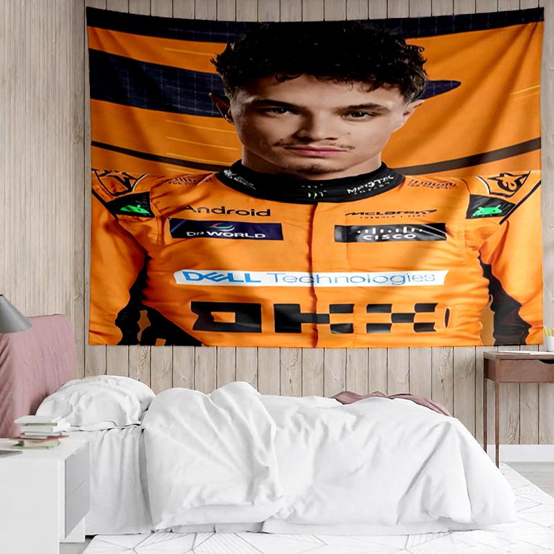 Lando-Norris Print Tapestry, Backdrop, Easy Setup, Ideal for Bedroom, Office & Living Room, with Aesthetic Wall Hanging Decor.