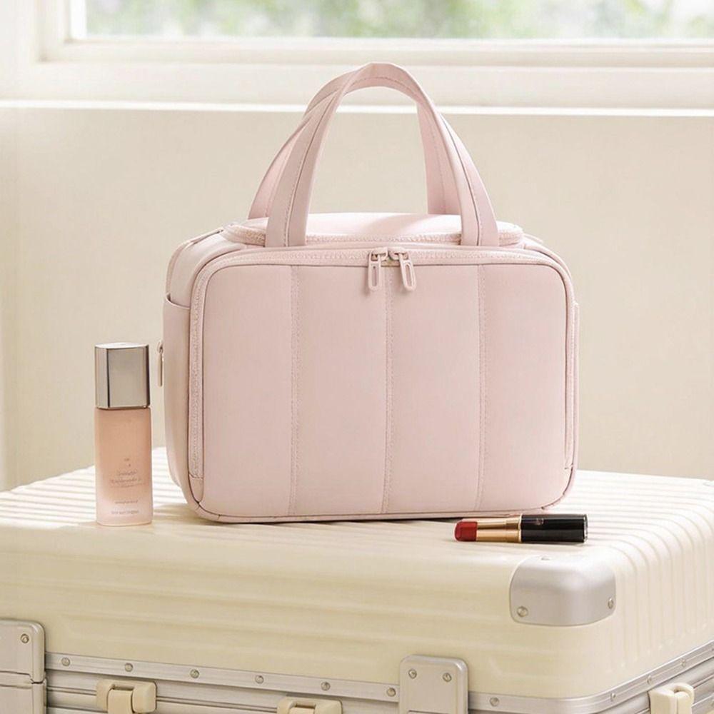 Dry-wet Separation Travel Toiletry Bag Large Capacity Women Cosmetic Tote Travel Use