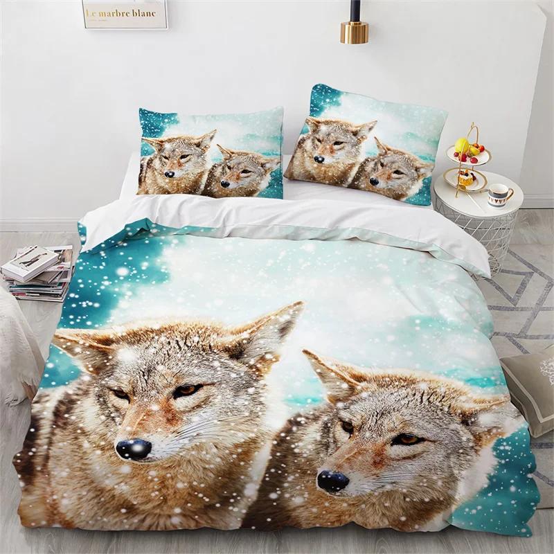 3D Wolf Duvet Cover Set Animal Printed Single Twin Full Queen King Bedding Sets Euro Bedclothes Pillowcases For Children Kid