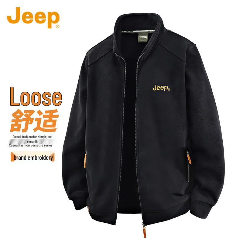 Jeep Мужская повседневная флисовая куртка с воротником-стойкой