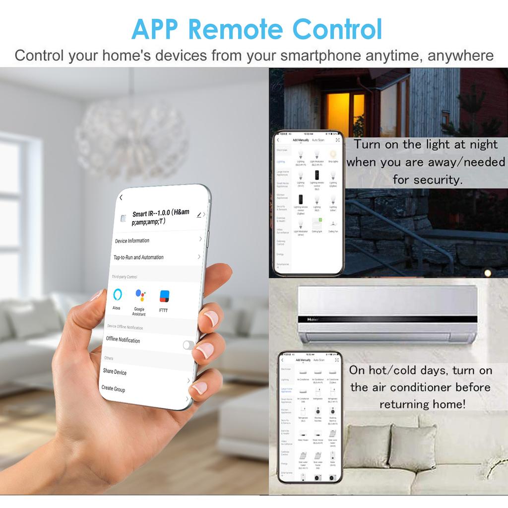 TUYA Wi-Fi Smart ИК-пульт дистанционного управления для умного дома, совместимый с Alexa Google Home Universal