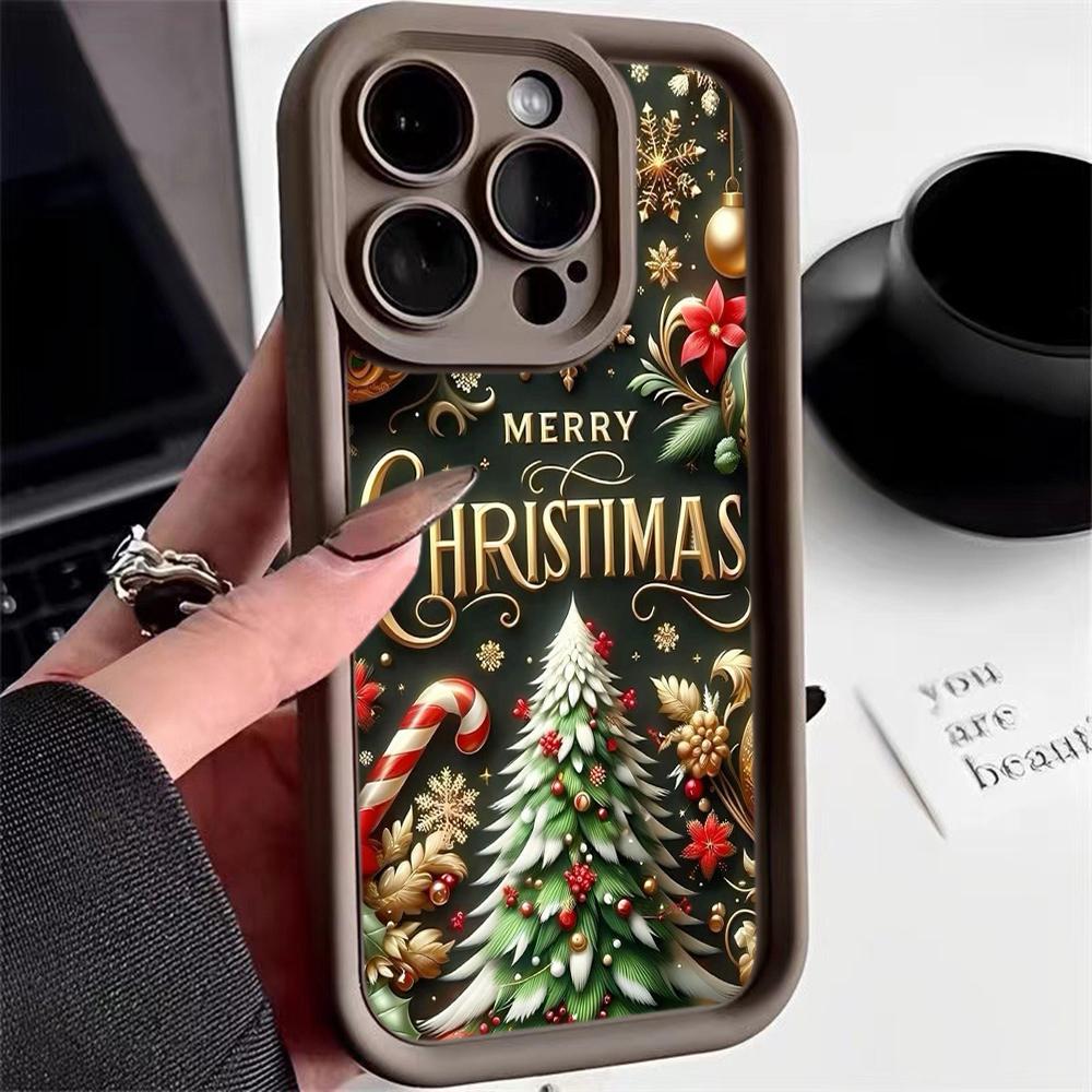 Ae105 Happy New Year art Christmas чехлы для телефонов Samsung A54 A05s A55 A53 A15 S23 S24 Ultra S25 Plus A35 S20 FE Angel Eye Ladder защитный чехол