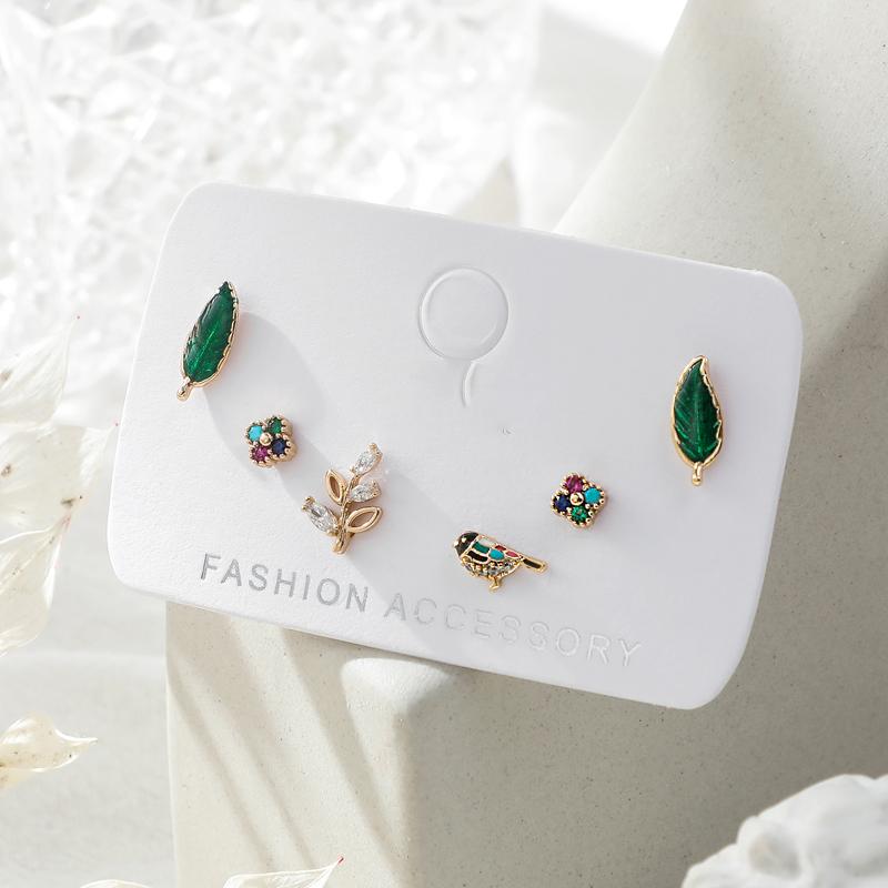 Набор сверкающих крошечных треугольных серег-гвоздиков, серьги серебристого цвета с микроцирконами, набор из 6 предметов для женщин, повседневные ювелирные изделия, подарки S-E1211