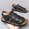 Мода Модные Летние Новые Уличные Противоскользящие Водонепроницаемые Сандалии из Натуральной Кожи Высокого Качества Мужские Удобные Шлепанцы на Мягкой Подошве