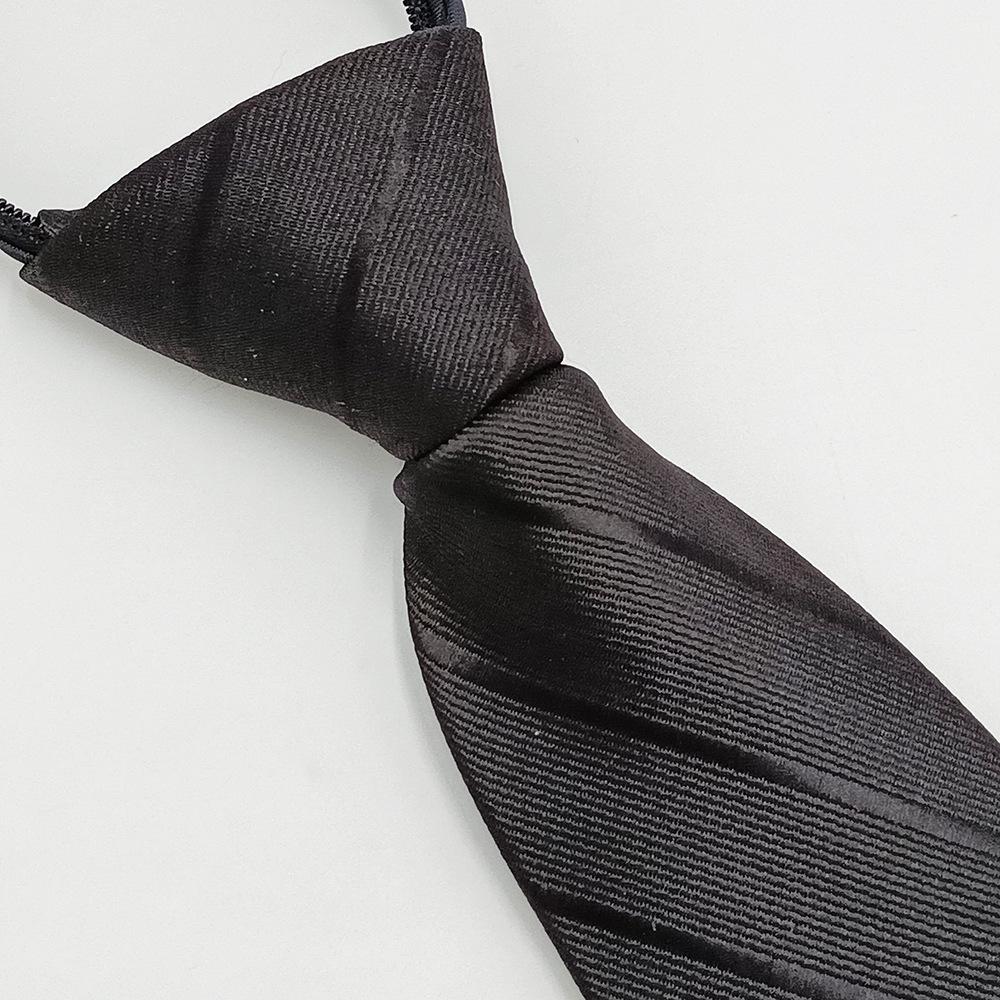 Мужской галстук на молнии с легкой затяжкой, без узла, полосатый, черный, 8 см