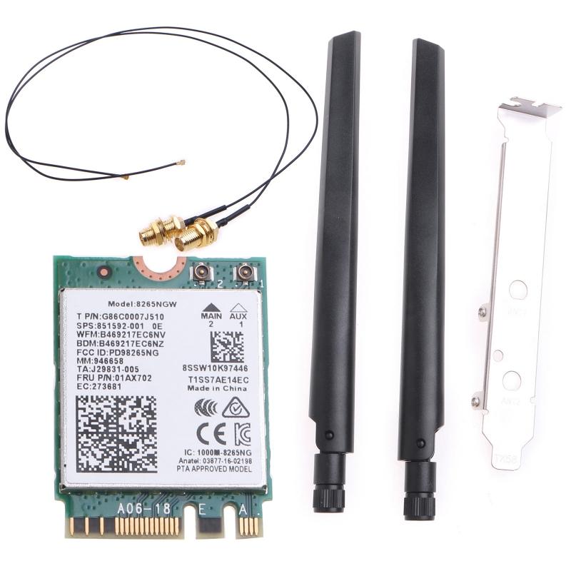 867Mbps for 8265NGW Band 2.4G/5Ghz Wireless Desktop Kit -com 4.2 802.11AC for M.2 CNVI Wifi Card