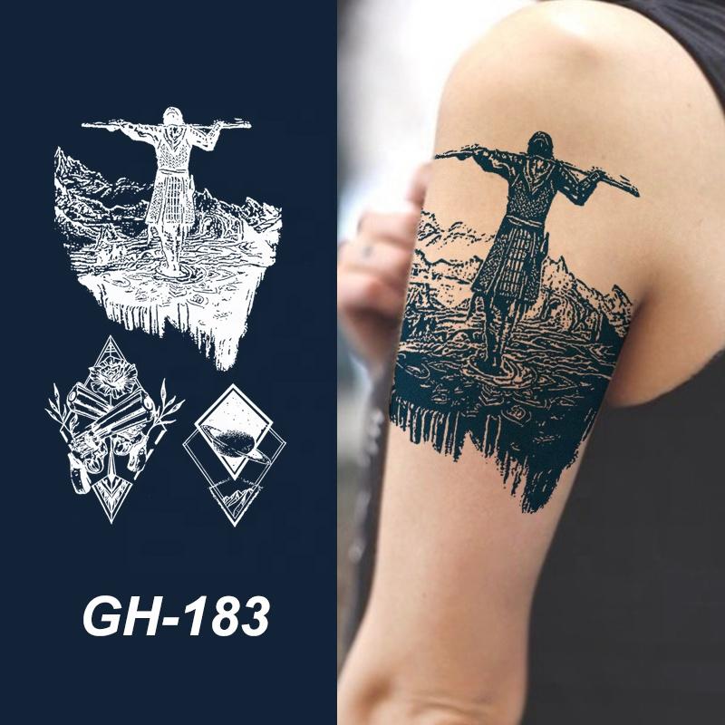 GH Hot Sale Waterproof Long Lasting Temporary Tattoos Stencil Body Art Arm Chest Leg Shoulder Tattoo Stickers for Girl Men Women