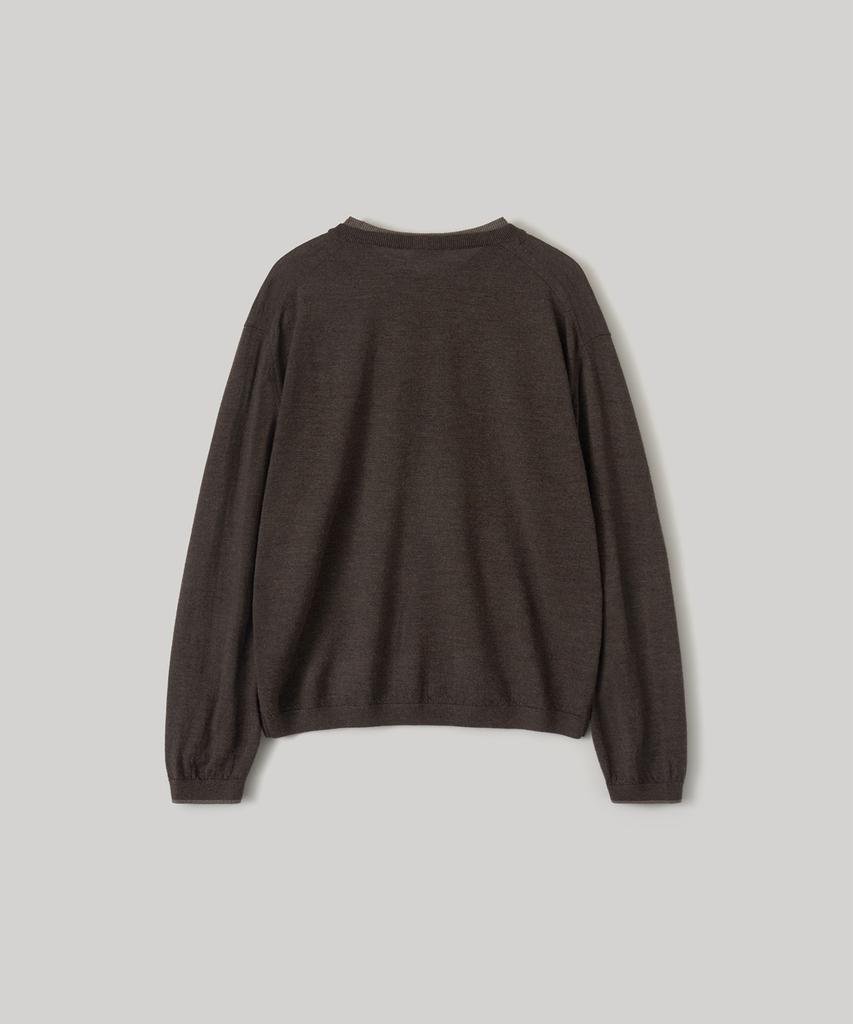 ANOTHER OFFICE Current Layered V-Neck Knit (Brown)