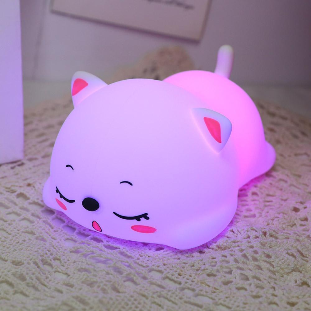 Children's Wireless LED Night Light Cat / Bedroom Lamp with 7 Colors Changing