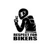 Креативная лазерная наклейка на тело, наклейка на автомобиль Respect for Bikers, персонализированная светоотражающая декоративная наклейка, украшения, аксессуары