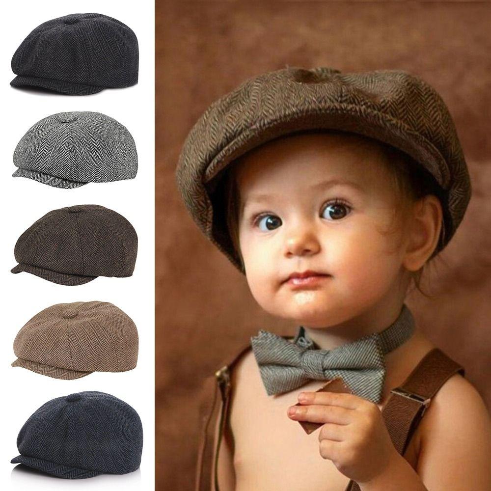 Cute Kids Beret Cap Vintage Style Retro Newsboy Hat New Children's Newsboy Cap Casual Outfit