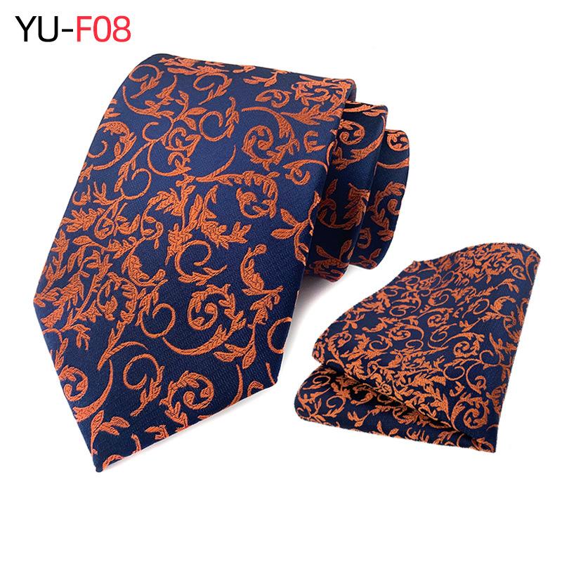 Мужской галстук из двух частей с цветочным принтом, полосатый галстук, деловой модный носовой платок, клетчатый галстук с пейсли