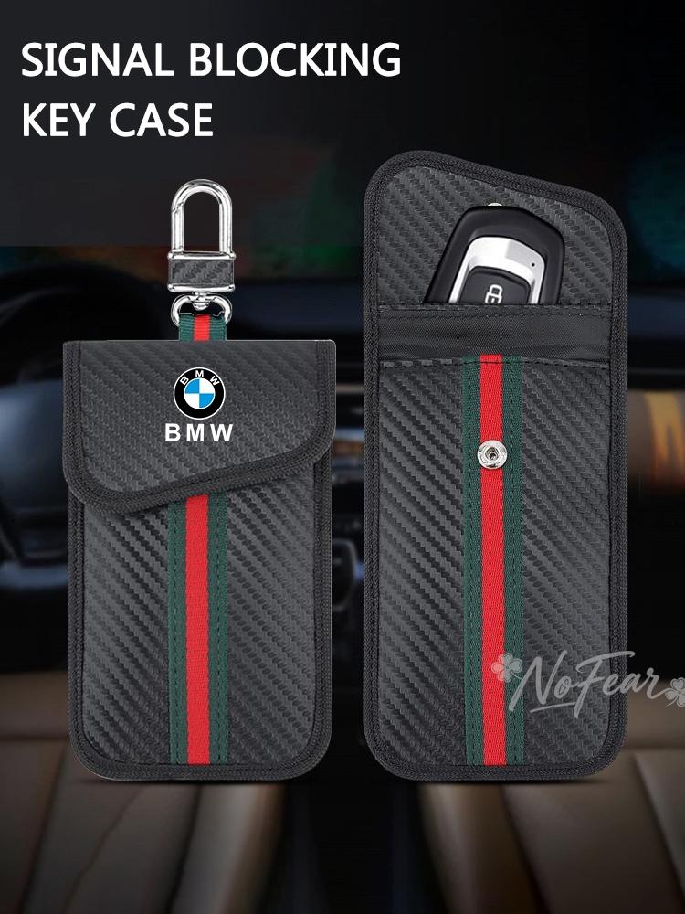 JFTX5 Car Key Case Signal Blocker Bag RFID Shielding Pocket For BMW E90 F20 E46 E60 G60 F10 F30 E87 X5 G20 E39 X1 M4 M5 Car stickers