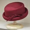 Ladies Winter Hats Formal Women Hat Fedora Pork Pie Felt Hats Wool Hats with Bow Accent Trilby Church Wedding Hats Bucket Hat