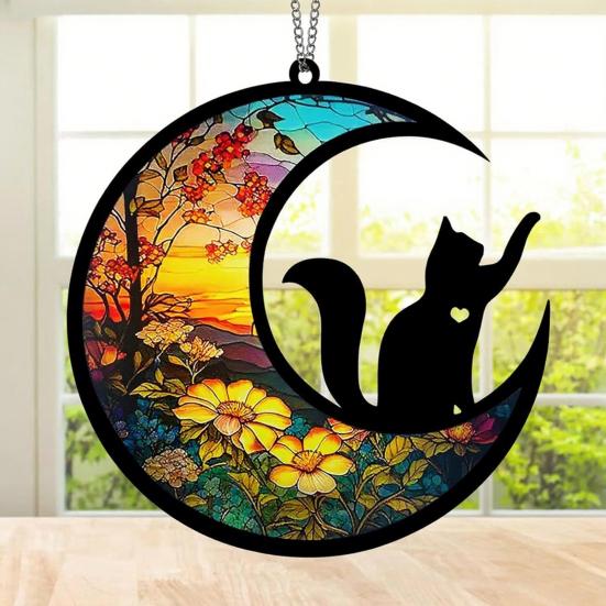 Pet Memorial Sun Catcher Dog Cat Suncatcher Pet Memorial Keepsake Stained Glass