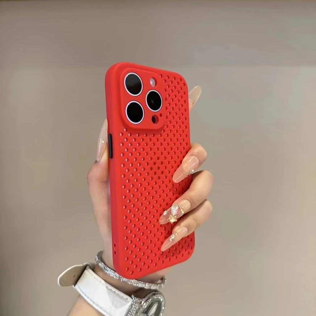Роскошный мягкий чехол для телефона с теплоотводом для iPhone 11 12 13 14 15 16 Pro Max Plus, полый, ультратонкий, однотонный