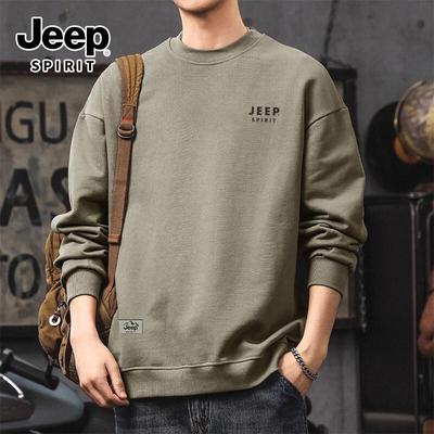 JEEP SPIRIT Мужской утяжеленный свитшот для улицы с круглым вырезом