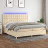 VidaXL Slat Bed Base with Mattress and LED, Upholstered Bed, Double Bed, Adult Bed for Interior Bedroom, 3135786