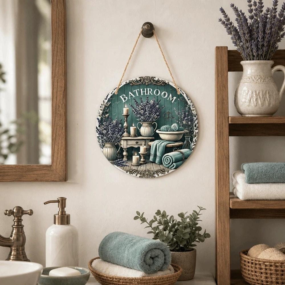 2D Flat Door Wall Decor Lavender Flower Decorative Board Hanging Decoration  Wall Hanging