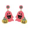 Irregular Ghost Pumpkin Earrings Pearl Halloween Party Jewelry Cool Cute Ghost Earrings  Lady