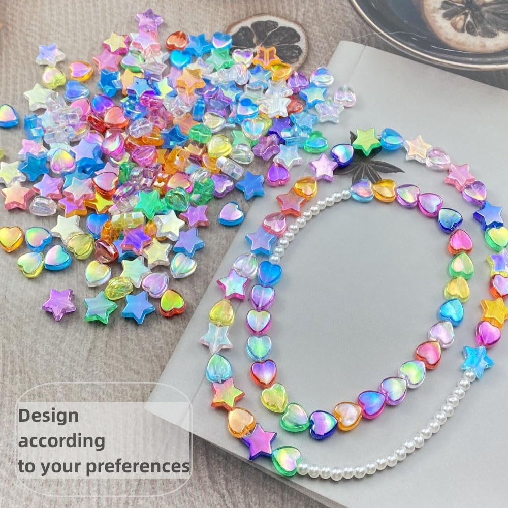 Heart Acrylic Beads Jewelry Making 8.5*9mm Loose Beads Necklace Bracelet Pendant 50Pcs AB Color DIY For