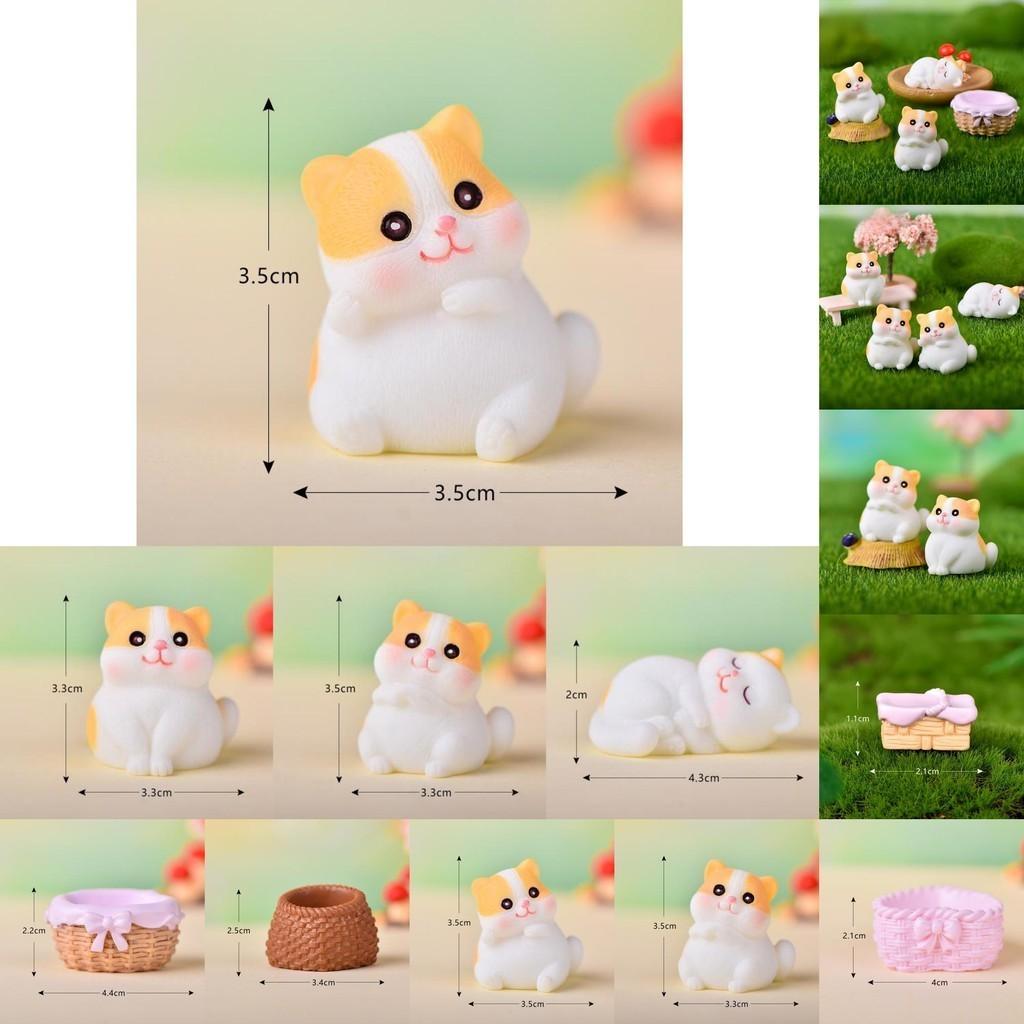 Detailed Resin Orange Tabby Cat Figurines For Creative Garden Projects