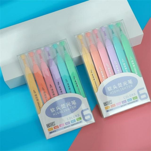 Soft Head Highlighter Pen Set, Quick Drying Pen, Painting Pen, 6-pack Set 1ml