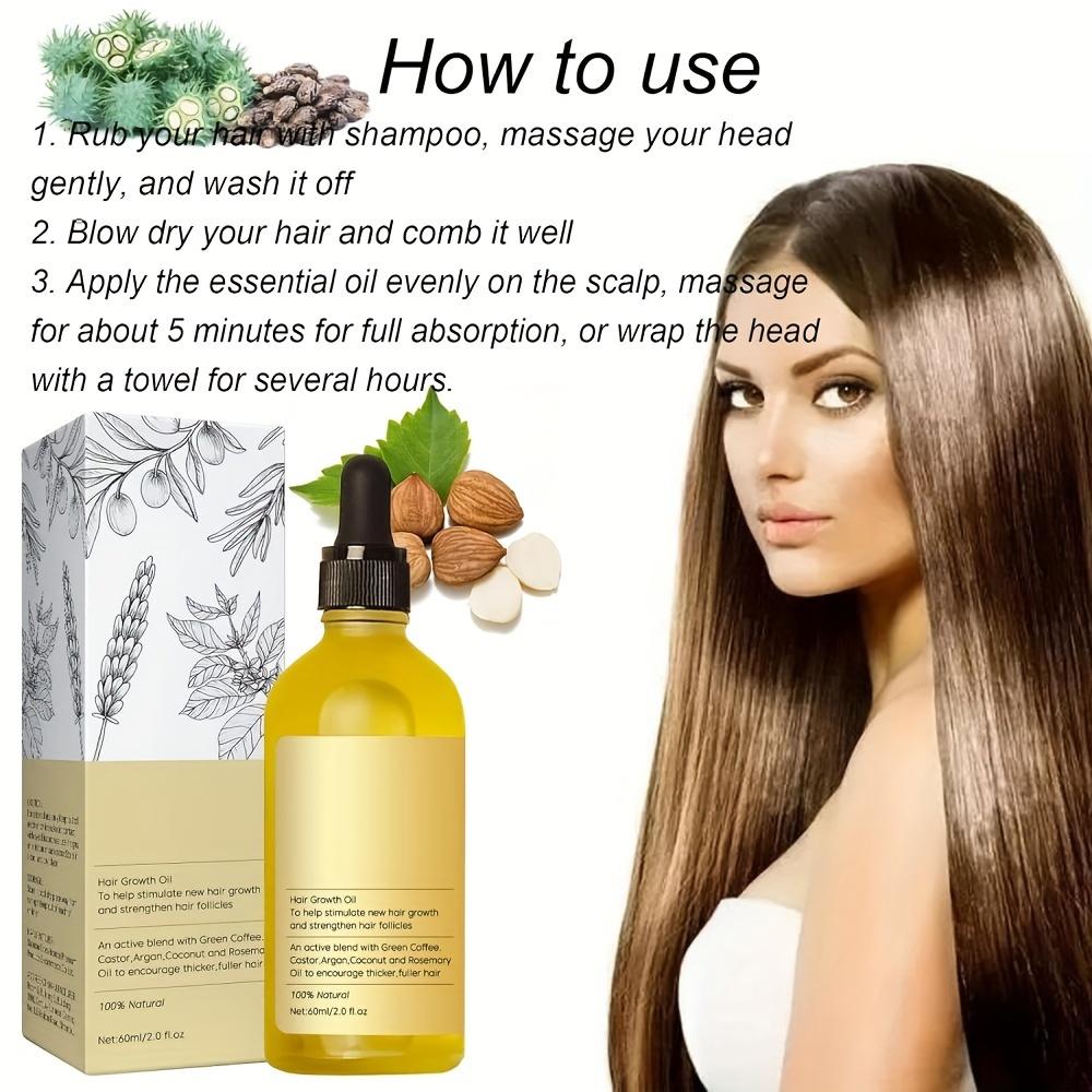 Plant Extract Hair Growth Oil for Dry Damaged Hair and Growth, 60ml 3pcs