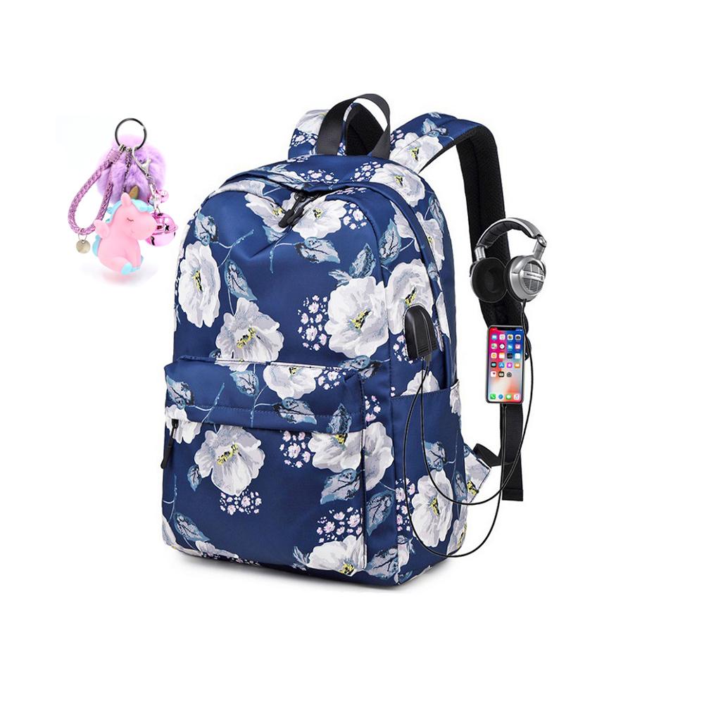 Floral Girls Backpack for School Lightweight Bookbags Satchel College Bags Teen Girls Kids School Bag Set Women Travel Daypack