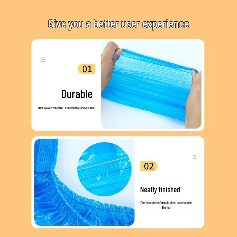 Утолщенные нетканые водонепроницаемые нескользящие одноразовые бахилы для взрослых и студентов