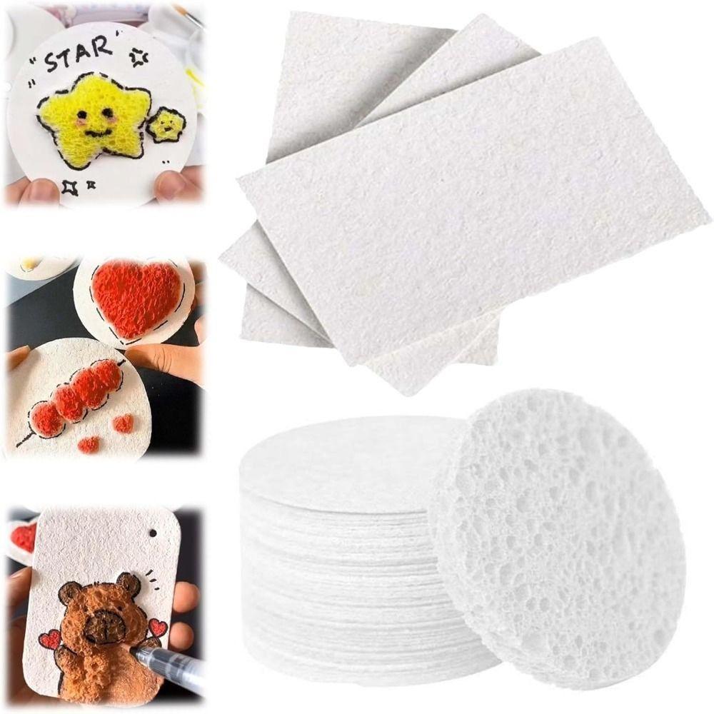 Educational Toy Puffy Texture Paper Foam Facial Cleansing Sponge  for Children